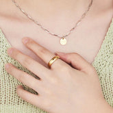 KPOP Golden Jewelry Necklace Ring