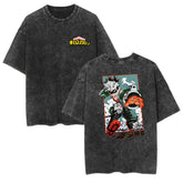 Casual Anime Print Washed T-shirt