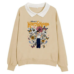 Women's Fake Two Piece POLO Sweatshirt