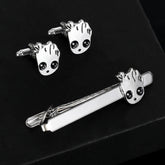 Stylish Comics Cufflink Tie Clip 3 Piece Set