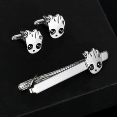 Stylish Comics Cufflink Tie Clip 3 Piece Set