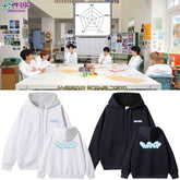 NCT WISH Printed Zipper Hoodie Top