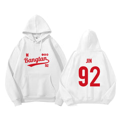 Leisure BANGTAN Number Print Fleece Hoodie