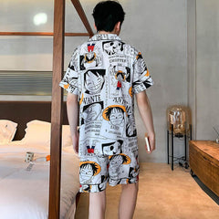 Men's Summer Short-sleeved Shorts Pajamas