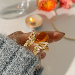 Cute Adjustable Butterfly Ring