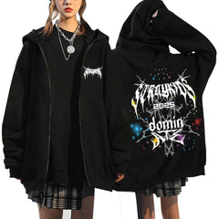 SKZ Dominate Printed Black Zipper Hoodie