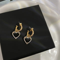 Black Heart Drop Earrings