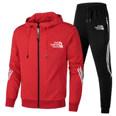 Men's The Darth Face Leisure Sports Zipper Hoodie and Pants Co-ords