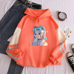 Versatile Women's Anime Printed Casual Hoodie