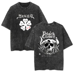 Casual Washed Anime Cotton T-Shirt