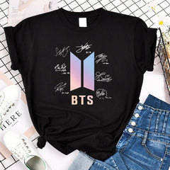 Women's BTS Printed Short Sleeve T-Shirt