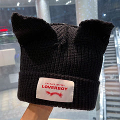 GISELLE Same Cat Ears Knitted Hat Beanie
