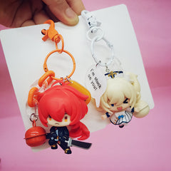 6 Cute Game Doll Bell PVC Keychain