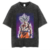Vintage Anime Washed Printed Short-sleeved T-shirt