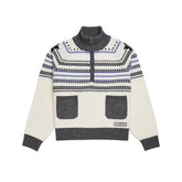 Taylor Striped Half Zipper Knitted Sweater