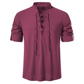 Men's Stand-up Collar Long-sleeved Shirt