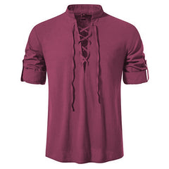 Men's Stand-up Collar Long-sleeved Shirt