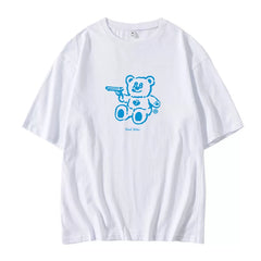 GAEUL Bear Graphic Printed Short Sleeve T-Shirt
