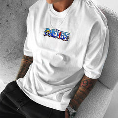 Men's Anime ASCE Print Cotton T-shirt