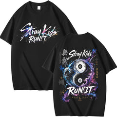 SKZ World Tour Run It Graffiti Printed Short Sleeve T-Shirt