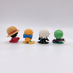 4 Seated Anime Luffy Zoro Doll Figures