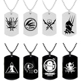 Game Cool Pattern Silver/black Tag Necklace