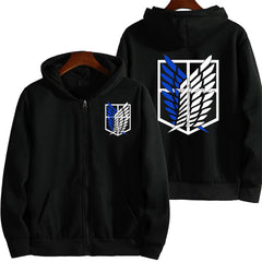Unisex Anime Titan Print Zipper Hoodie