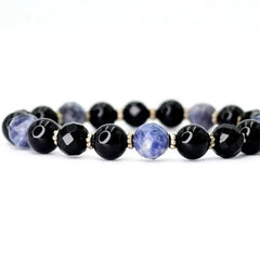 Kpop Fashion Black Agate Beaded Bracelet