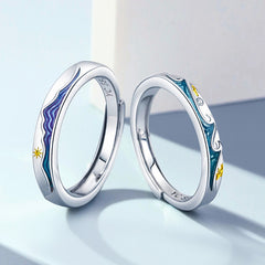 Gradual Silver-plated Couple Rings