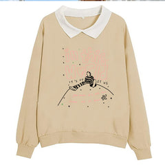 Cute Girls Graphic Print V-neck POLO Sweatshirt