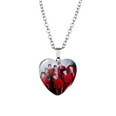 Kpop Heart-shaped Gem Pendant Necklace