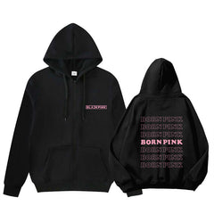 Unisex Blink BORN PINK Hooded Zipper Jacket