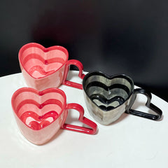 Heart-Shaped Ceramic Mugs