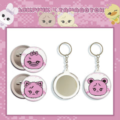 BP Doll Tinplate Badge Mirror Keychain
