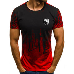 Men's Spider Graphic Print Sports Slim Fit T-shirt