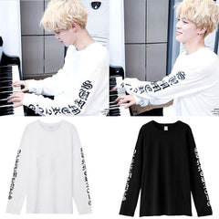 KPOP Style Round Neck Long-sleeved T-shirt