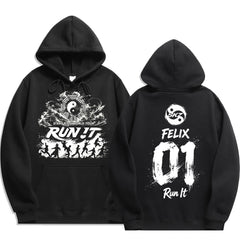 SKZ World Tour Run It Number Printed Hoodie