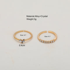 Two-piece Set Dainty Crystal Rings