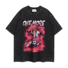 Vintage Anime Washed Short-sleeved T-shirt
