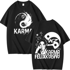 Skz Karma Graphic Print Summer Short Sleeve T-Shirt