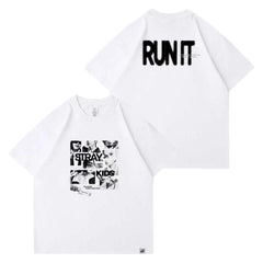 SKZ World Tour RUN IT Printed Short-sleeved T-shirt