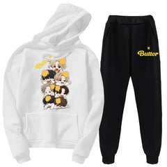 Lovely Kpop Cartoon Hoodie and Sweatpants Co-ords
