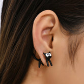 Kawaii Black Kitten Cat Stud Earrings 2 Piece Set
