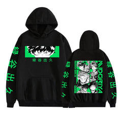 Unisex Anime Deku Print Pullover Hoodie