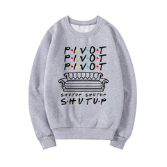 Women's Friends Pivot Print Round Neck Pullover Sweatshirt