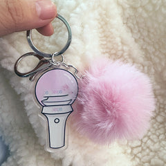 KPOP Lightstick Keychain Hairball Pendant
