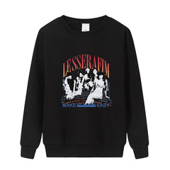 Kpop Graphic Round Neck Pullover Sweatshirt