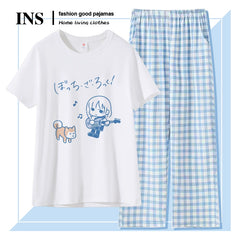 Cute Anime Cotton T-Shirt Pajamas Set