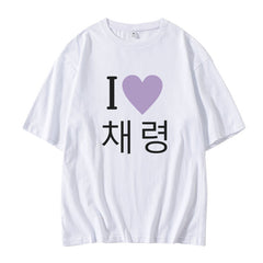 KPOP Letter Short-sleeved Cotton T-shirt