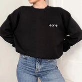 TXT Printed Pullover Crew Neck Sweatshirt